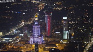 Warszawa widziana nocą z lotu ptaka Warszawa widziana nocą z lotu ptaka