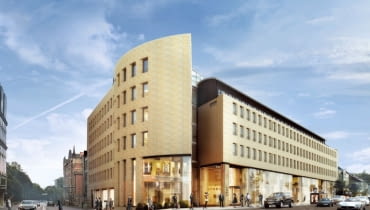 Wizualizacja biurowca Ethos przy pl. Trzech Krzyży