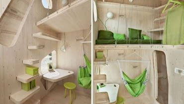 Dom dla studenta - 10 m kw., proj. Tengbom mały dom, małe wnętrza, małe mieszkania, mieszkanie dla studenta, pokój dla studenta