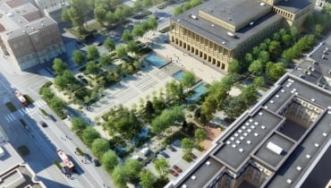 Plac Dąbrowskiego w Łodzi po metamorfozie