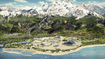 Wizualizacja Parku Olimpijskiego w Szoczi. Olimpiada 2014 2 Rosji An undated handout of a computer generated image provided by Government-owned corporation Olympstroy shows a view of the planned layout of venues and transport links for the 2014 Winter Olympics in the Russian Black Sea resort of Sochi. To match Special Report RUSSIA-SOCHI/ REUTERS/GK Olympstroy/Handout (RUSSIA - Tags: POLITICS SPORT OLYMPICS) ATTENTION EDITORS - THIS IMAGE WAS PROVIDED BY A THIRD PARTY. FOR EDITORIAL USE ONLY. NOT FOR SALE FOR MARKETING OR ADVERTISING CAMPAIGNS. THIS PICTURE IS DISTRIBUTED EXACTLY AS RECEIVED BY REUTERS, AS A SERVICE TO CLIENTS