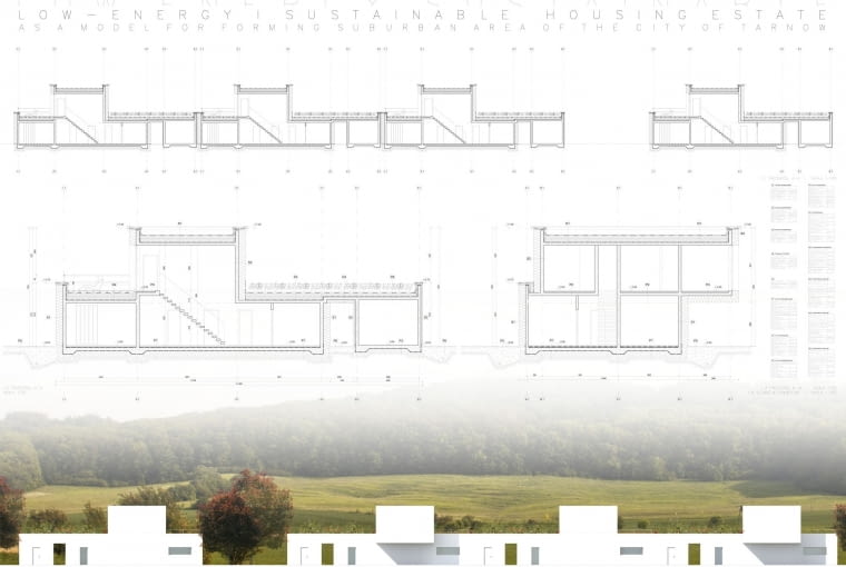 Niskoenergetyczne, zrównoważone osiedle mieszkaniowe w Tarnowie - przekroje. Proj. Kinga Wojtanowska Niskoenergetyczne, zrównoważone osiedle mieszkaniowe w Tarnowie - przekroje. Proj. Kinga Wojtanowska