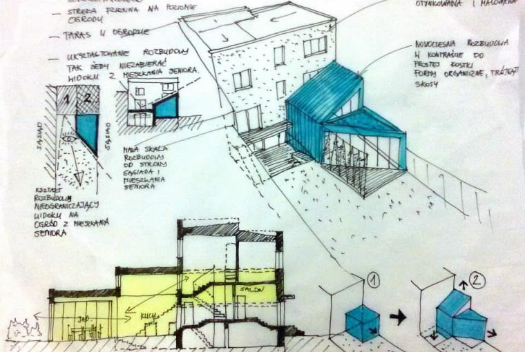 Przebudowa i rozbudowa domu kostki w Tarnowskich Górach. Proj. Inostudio
