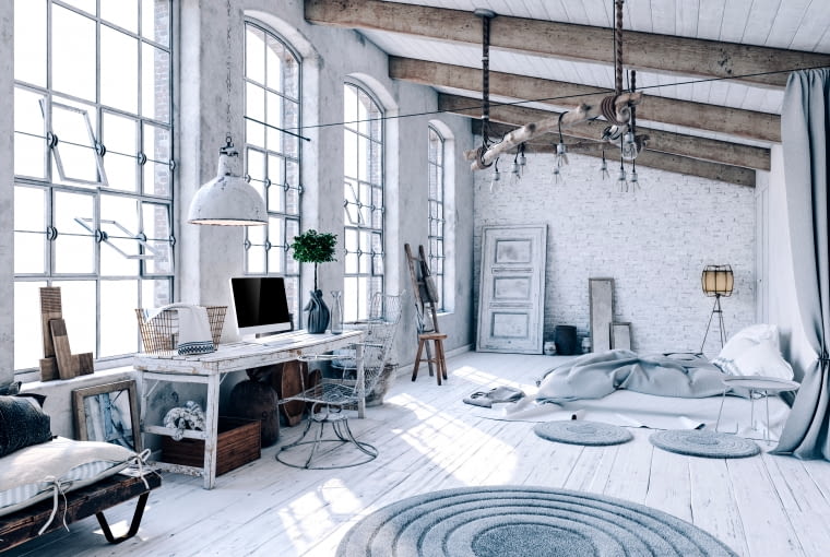 Wnętrze w stylu industrialnym styl industrialny