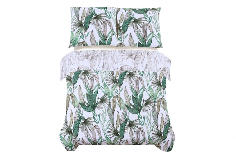 Komplet pościeli w palmy biało-zielony LAGOS 160x200 cm 99,90zł