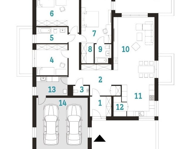 Pogodna - plan parteru Projekty domów parterowych