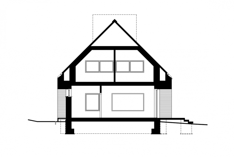 Dom w Pawlikowicach - przekrój Dom w Pawlikowicach - przekrój