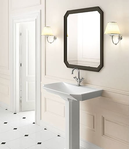 Umywalka z białego lanego marmuru