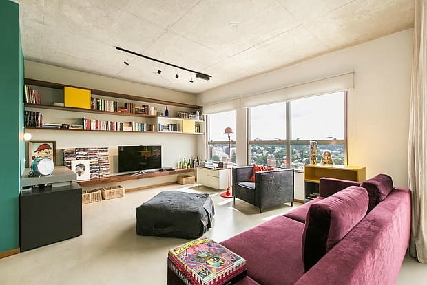 Mieszkanie w Sao Paulo - 63 m2; proj. DT Estudio małe mieszkanie, kawalerka, oryginalna kawalerka, jak urządzić małe mieszkanie