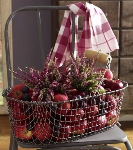 Dekoracja z wrzosami.