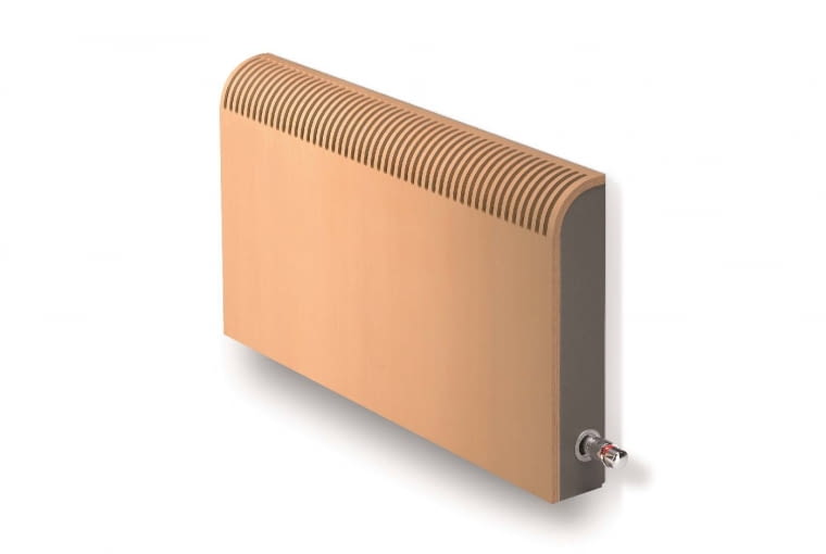 Knockonwood/JAGA | Wymiary [cm]: gł. 6-16; wys. 30, 55, 80 cm, szer. 60-220 | moc: 452-2329 W | obudowa z drewna | miedziano-aluminiowy wymiennik ciepła o małej poj. wodnej (technologia Low H2O). Cena: od 2440 zł, www.jaga.pl