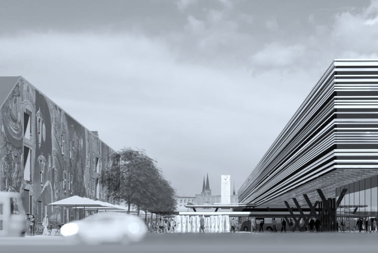 Dworzec Częstochowa Główna - widok od placu Rady Europy. Proj. toprojekt Marek Wawrzyniak / NStudio / Studio Antonini Dworzec Częstochowa Główna - widok od placu Rady Europy. Proj. toprojekt Marek Wawrzyniak / AND Studio / Studio Antoni