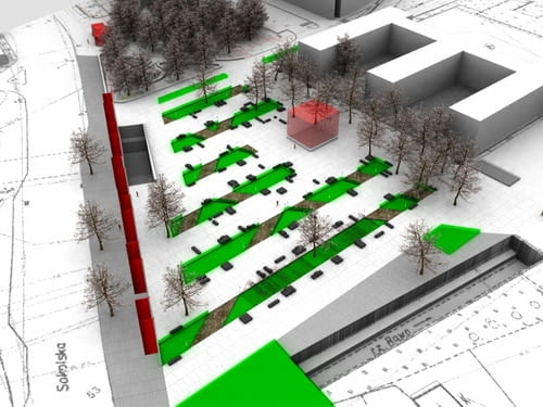 Projekt placu przy ul. Sokolskiej autorstwa Jakuba Manka Projekt placu przy ul. Sokolskiej autorstwa Jakuba Manka