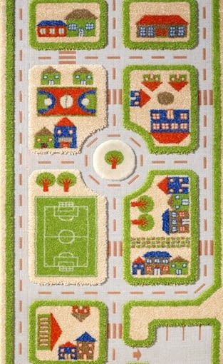 Dywan "Miasto zabaw" Interaktywny dywan, design, pokój dziecięcy, zabawa