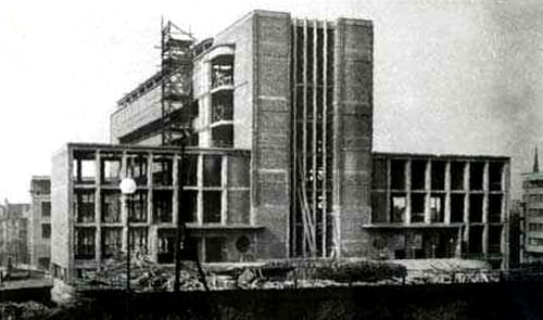 Budowa gmachu Muzeum Śląskiego - zdjęcie wykonane w 1938 roku katowice, śląsk, muzeum, modernizm, architektura, budynek