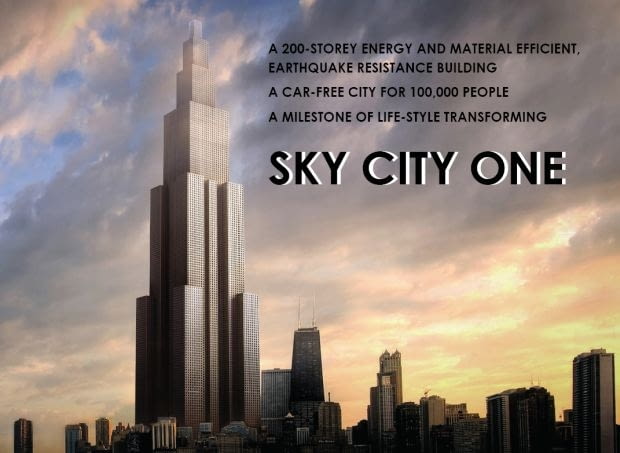 Sky City One. Najwyższy wieżowiec świata powstanie w Chinach? [projekt]