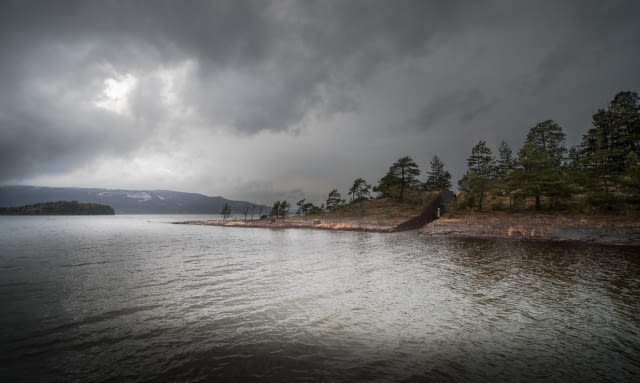 Wizualizacja "przeciętego" półwyspu położonego niedaleko wyspy Utoya Utoya
