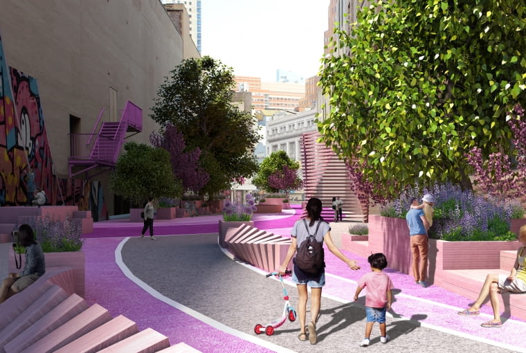 Downtown Brooklyn. Proj. BIG i WXY Downtown Brooklyn. Proj. BIG i WXY