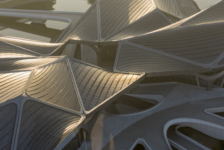 Zhuhai Jinwan Civic Art Centre. Proj. Zaha Hadid Architects