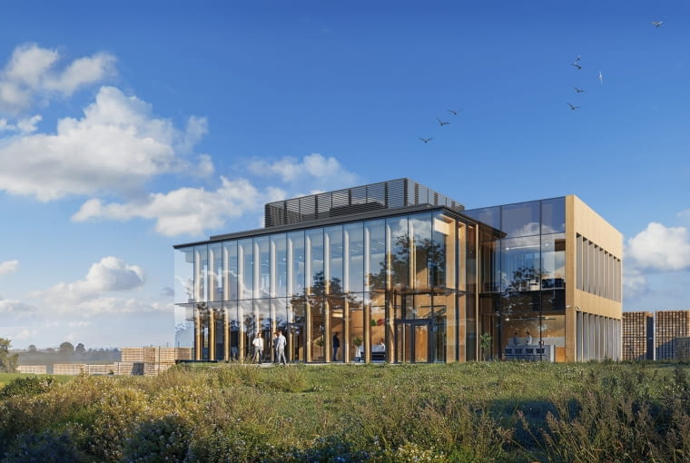 Biurowiec firmy SYLVA w Wielu na wizualizacji. Projekt APA Wojciechowski Architkeci Biurowiec firmy SYLVA w Wielu na wizualizacji. Projekt APA Wojciechowski Architkeci