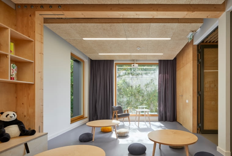 Biblioteka na warszawskiej Białołęce, przy ulicy Kłosowej 6A. Proj. AMBIENT