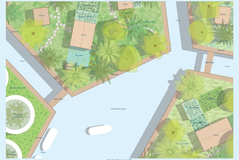 Pływająca wioska na Kiribati. Proj. Marcin Kitala