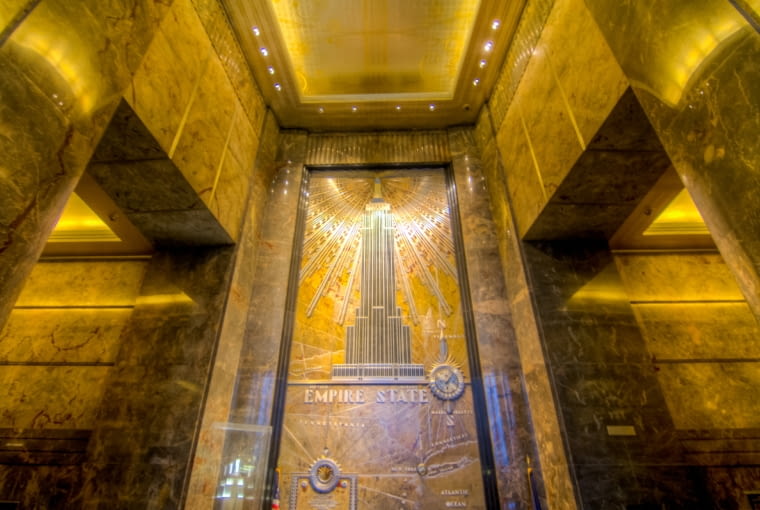 Wnętrze lobby w Empire State Building Wnętrze lobby w Empire State Building