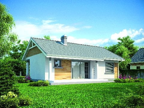 Elewacja ogrodowa domu na drugą połowę życia projekt domu,projekty domów,dom jednorodzinny