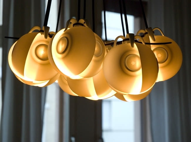 lampa z filiżanek lampa z filiżanek