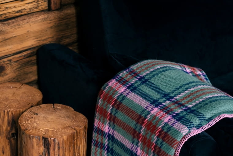 Koc Wełniany Zielona Krata, Outheres Koc Wełniany Zielona Krata, Outheres