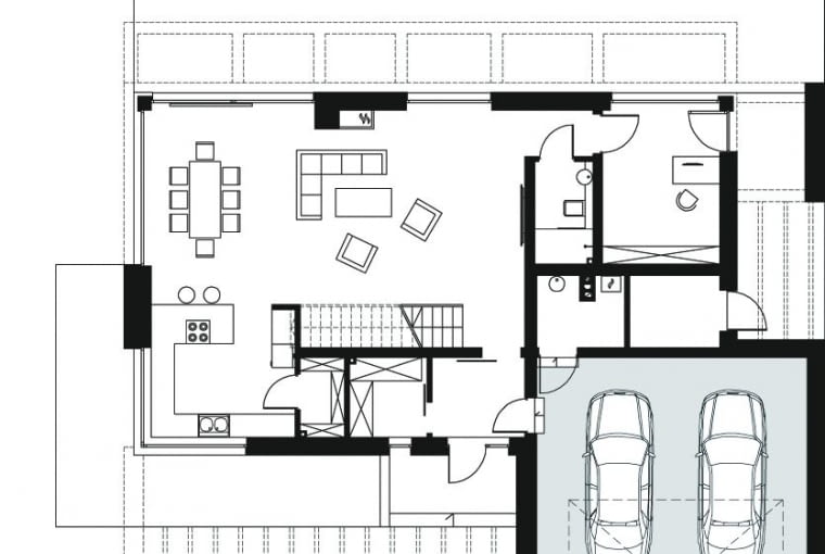 HomeKONCEPT-37, Projekt parteru Projekty domów z miejscem do pracy