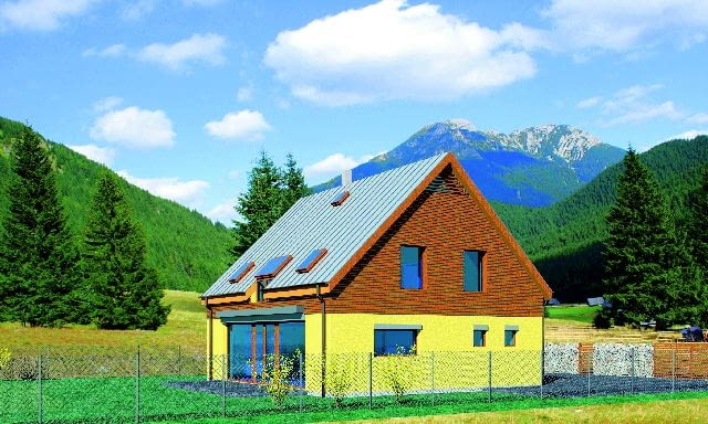 Elewacja boczna - "Dom oszczędny" projekt domu,projekty domów,dom jednorodzinny