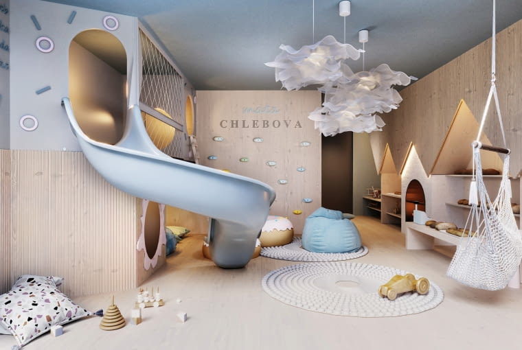 Chlebova Apartamenty w Gdańsku - bawialnia. Proj. Roark Studio Chlebova Apartamenty w Gdańsku - bawialnia. Proj. Roark Studio