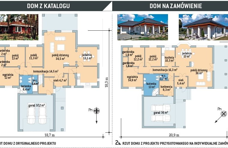 Rzuty domu z katalogu i na indywidualne zamówienie Rzuty domu z katalogu i na indywidualne zamówienie
