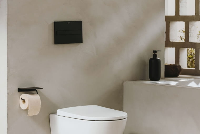 DUPLO ONE + MISKA WC ONA RIMLESS COMPACTO, stelaż podtynkowy; zbiornik z mechanizmem dwudzielnego  spłukiwania 6/3 l z możliwością regulacji do 4,5/3 lub 4/2 l;  do kompletacji z przyciskami spłukującymi z oferty DUPLO  ONE; miska wc podwieszana bezkołnierzowa