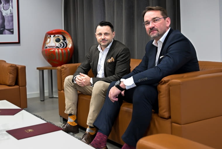 Przemysław Pokorski, Sebastian Świderski podczas spotkania