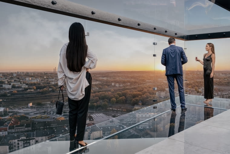 Sky Walk w O27 Apartamenty Opolska w Katowicach