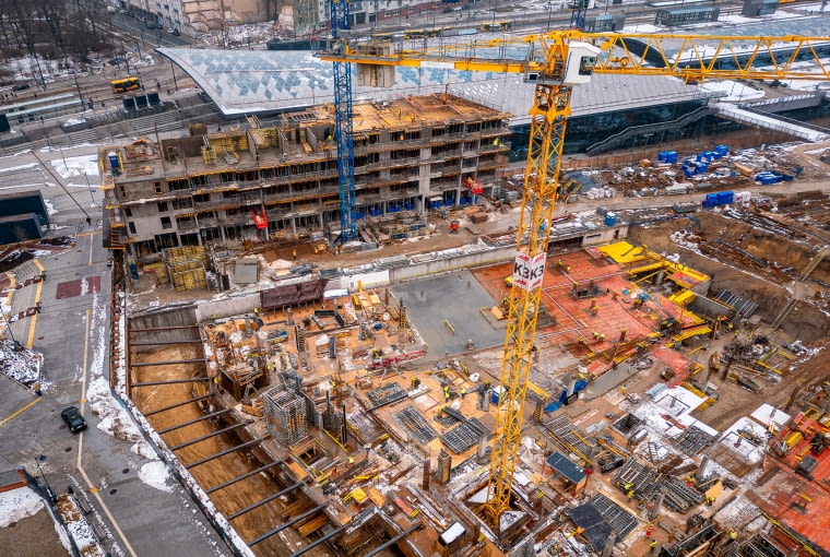 Flow w Nowym Centrum Łodzi - budowa Flow w Nowym Centrum Łodzi - budowa