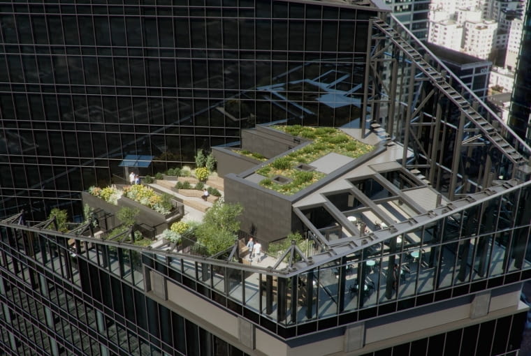 Wizualizacja poglądowa tarasu na wieżowcu Skyliner II