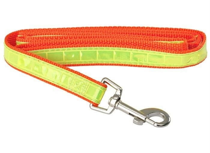 Smycz dla psa z odblaskiem, idealna na wieczorne spacery! Z wytrzymałego tworzywa PE. Wymiary: Dł:1500xSzer:20 mm. Cena: 9,99 zł