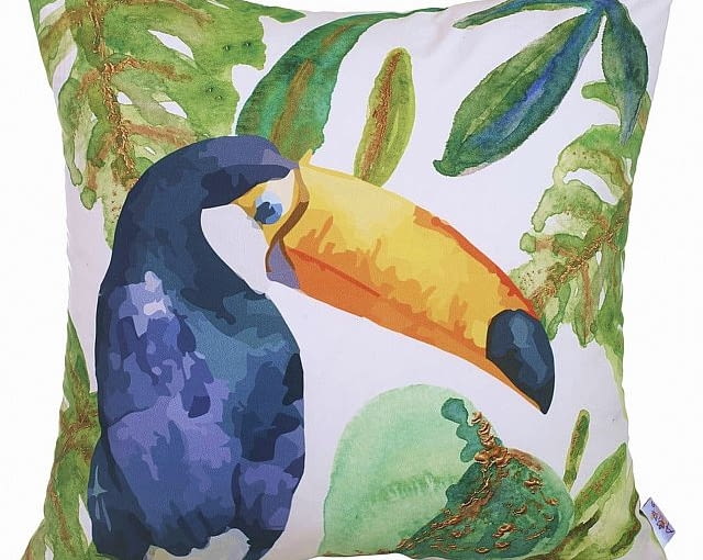 Apolena Toucan Paradiso, poszewka na poduszkę, poliester, 43 x 43 cm, 30 zł