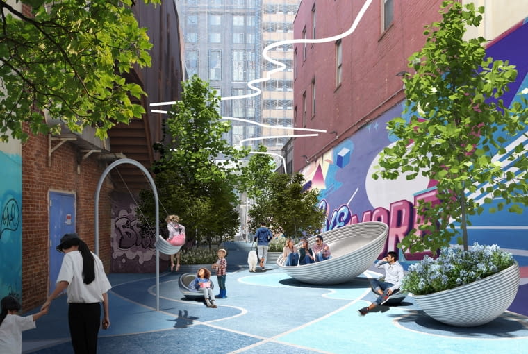 Downtown Brooklyn. Proj. BIG i WXY Downtown Brooklyn. Proj. BIG i WXY