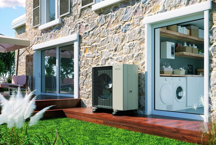 Zewnętrzny moduł tej pompy charakteryzuje bardzo cicha praca – poziom ciśnienia akustycznego około 30 dB Zewnętrzny moduł tej pompy charakteryzuje bardzo cicha praca – poziom ciśnienia akustycznego około 30 dB