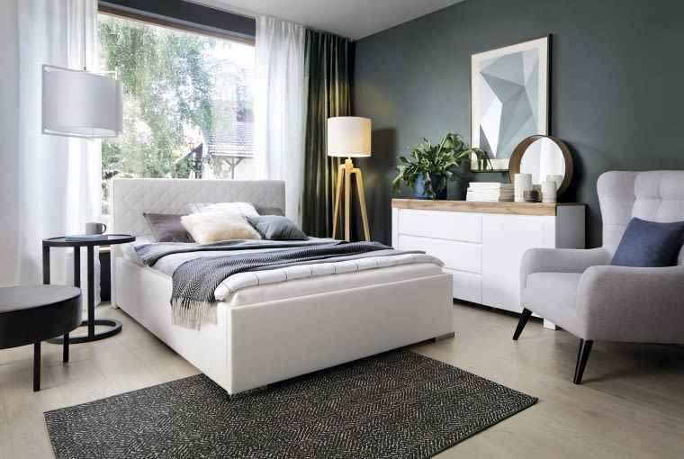 Sypialnia Syntia biała komoda do sypialni