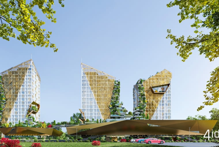 Planowane wieżowce przy ul. Skrajnej w Kielcach. Proj. 4idea