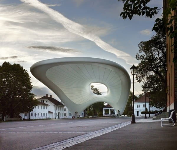 Tubaloon Kongsberg Jazzfestival, proj. Snohetta, fot. Robert Sannes Współczesna Architektura Norweska 2005-2010