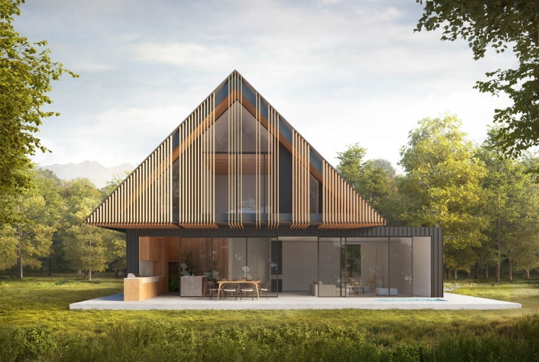 Chata Podcieniowa na płaskiej działce