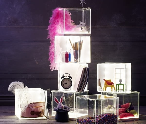 Pojemnik z oświetleniem LED SYNAS - 129,99 zł ikea, meble ikea, nowa kolekcja ikea, nowości z ikea, meble z ikei