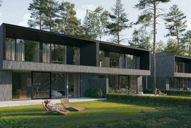 Nero Houses w Józefowie. Proj. Paweł Lis Architekci Nero Houses w Józefowie. Proj. Paweł Lis Architekci