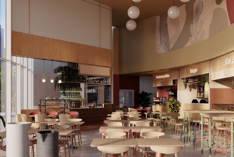Food hall w Centrum Handlowym Witawa w Gdyni. Proj. Biuro Kreacja Food hall w Centrum Handlowym Witawa w Gdyni. Proj. Biuro Kreacja